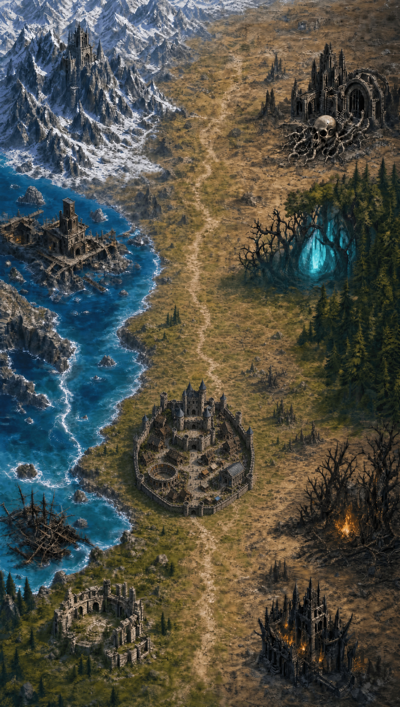 DungeonClaw world map — Elyndor